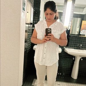 Relaxed Fit Shirt White with black dots